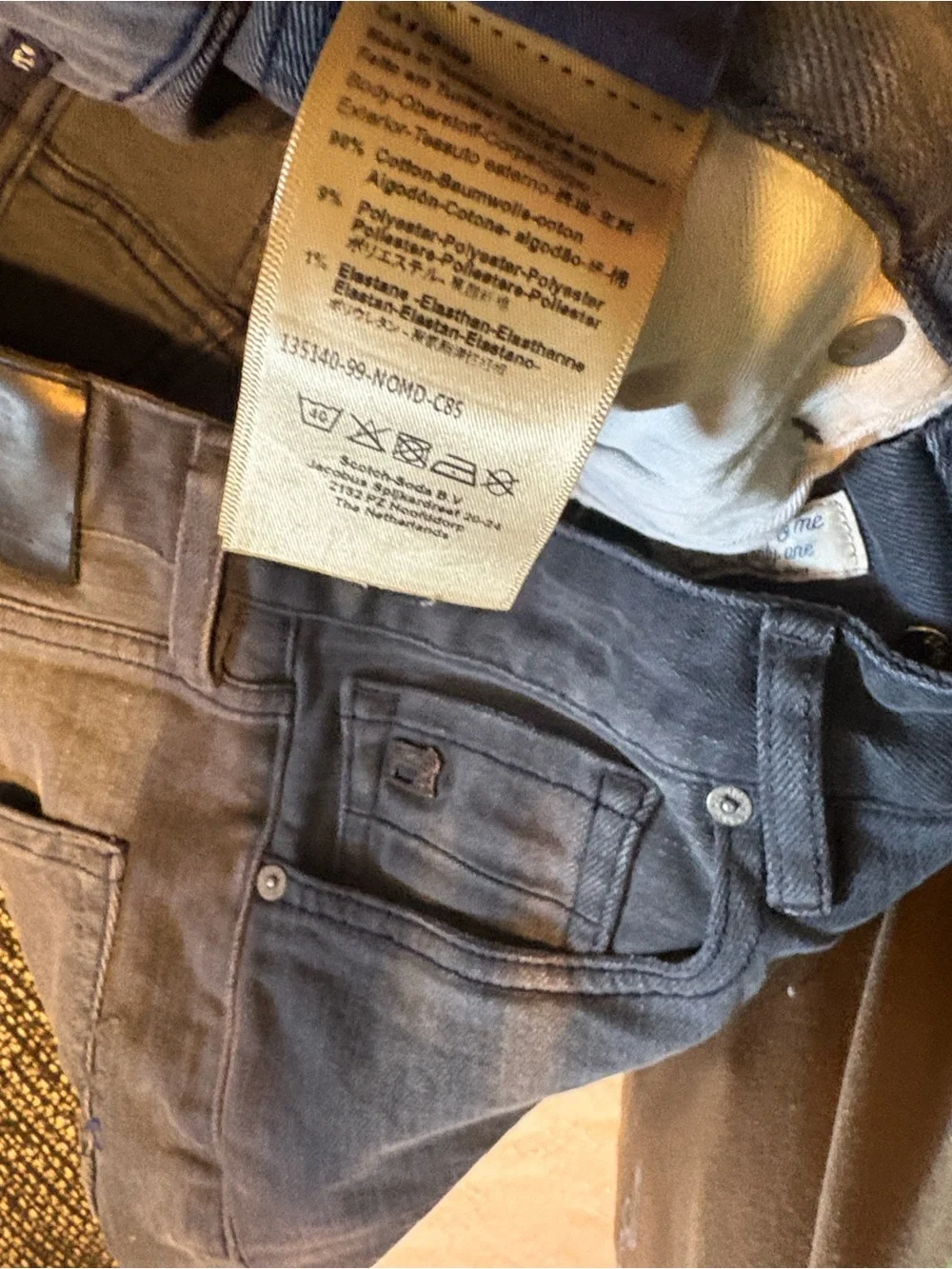 Scotch & Soda Ralston Jeans  Men’s 30x32 Gray Stretch Slim Straight 6.5” Leg Opn